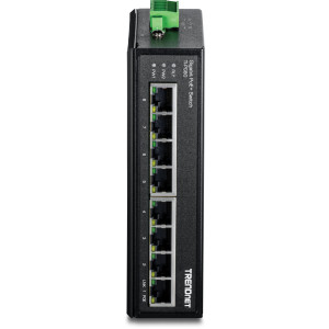 TRENDnet TI-PG80 8-Port Gigabit Ethernet Switch, 8 Gigabit PoE+ ports, 16 Gbps switching capacity, DIN-rail/wall mount